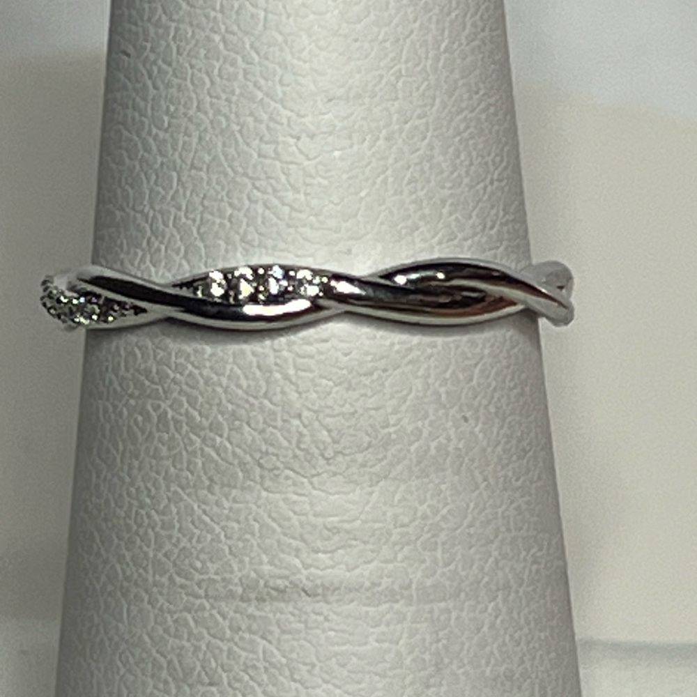 Brand New Moissanite Silver Love Infinity Rope Ring - Picture 6 of 16